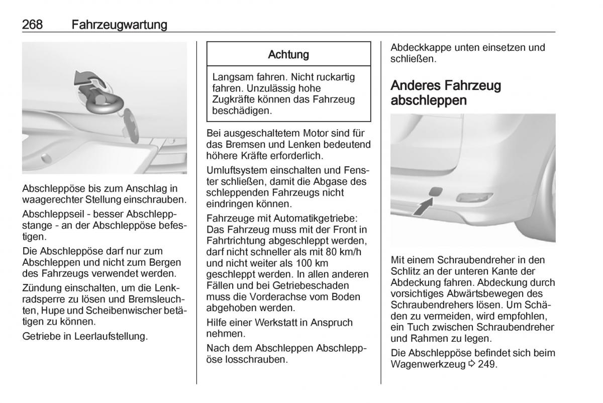 Opel Zafira C FL Handbuch / page 270