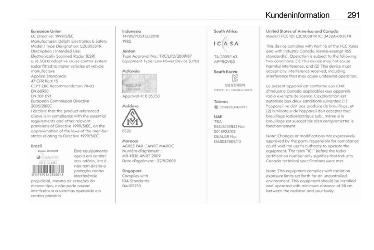 Opel Zafira C FL Handbuch / page 293