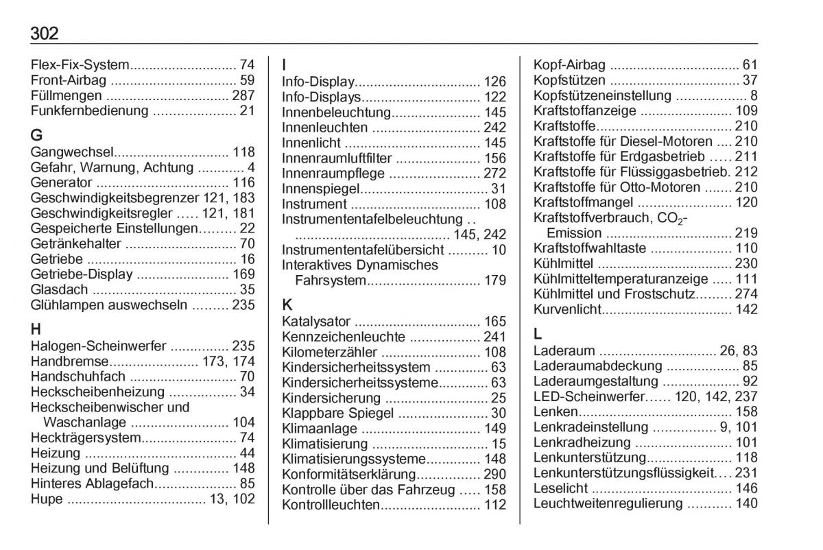 manual  Opel Zafira C FL Handbuch / page 304