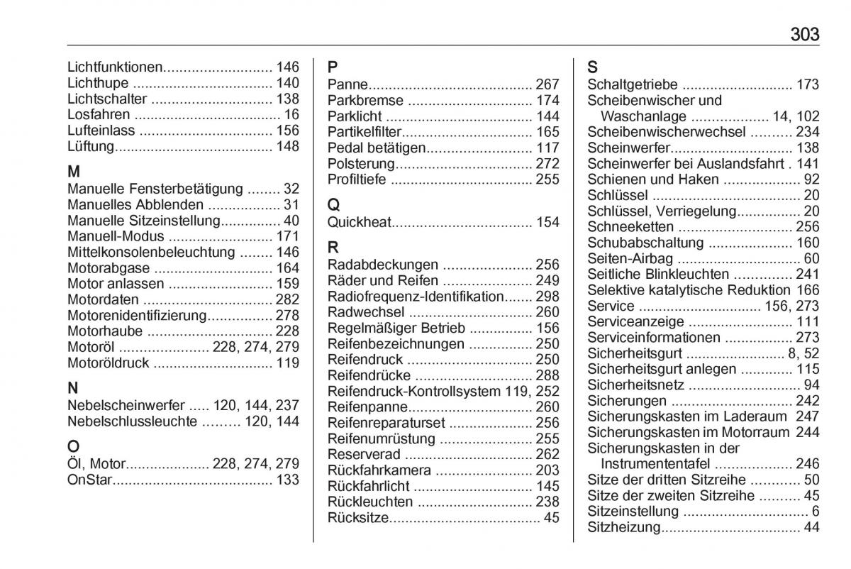 manual  Opel Zafira C FL Handbuch / page 305