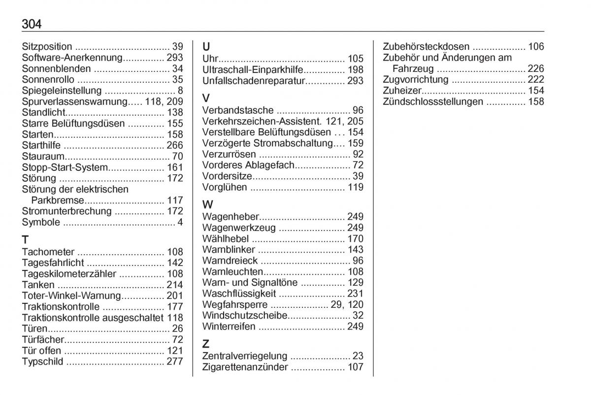 manual  Opel Zafira C FL Handbuch / page 306