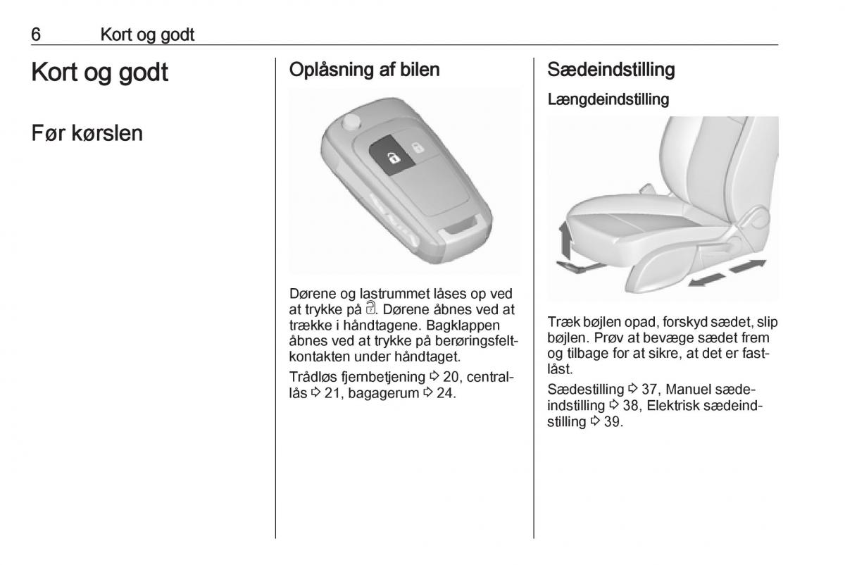 manual  Opel Zafira C FL Bilens instruktionsbog / page 8