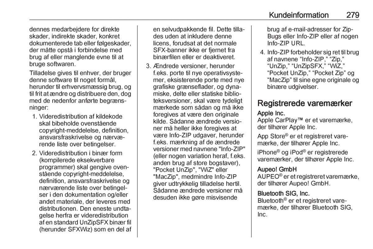 manual  Opel Zafira C FL Bilens instruktionsbog / page 281