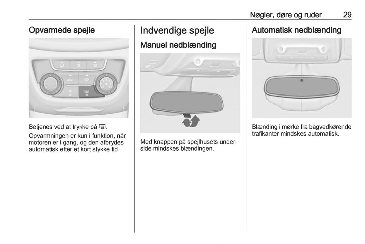 Opel Zafira C FL Bilens instruktionsbog / page 31