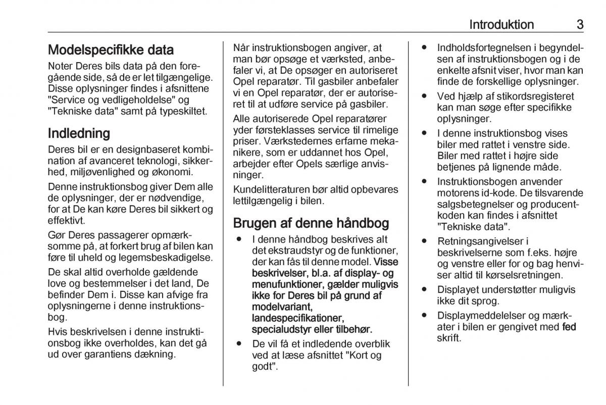 manual  Opel Zafira C FL Bilens instruktionsbog / page 5