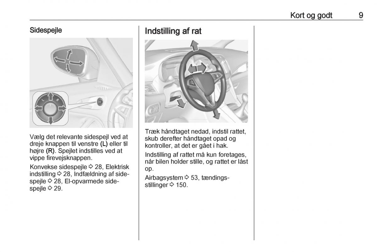Opel Zafira C FL Bilens instruktionsbog / page 11