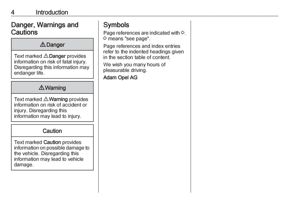 Opel Zafira C FL owners manual / page 6