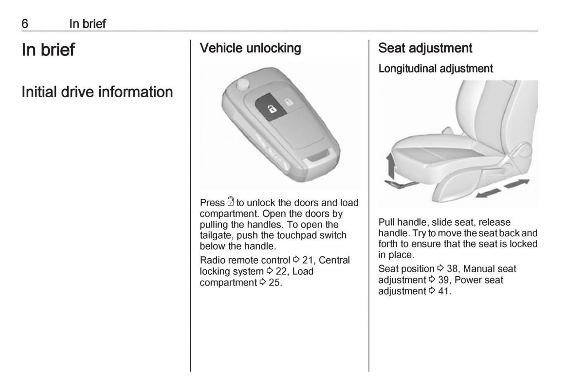 Opel Zafira C FL owners manual / page 8