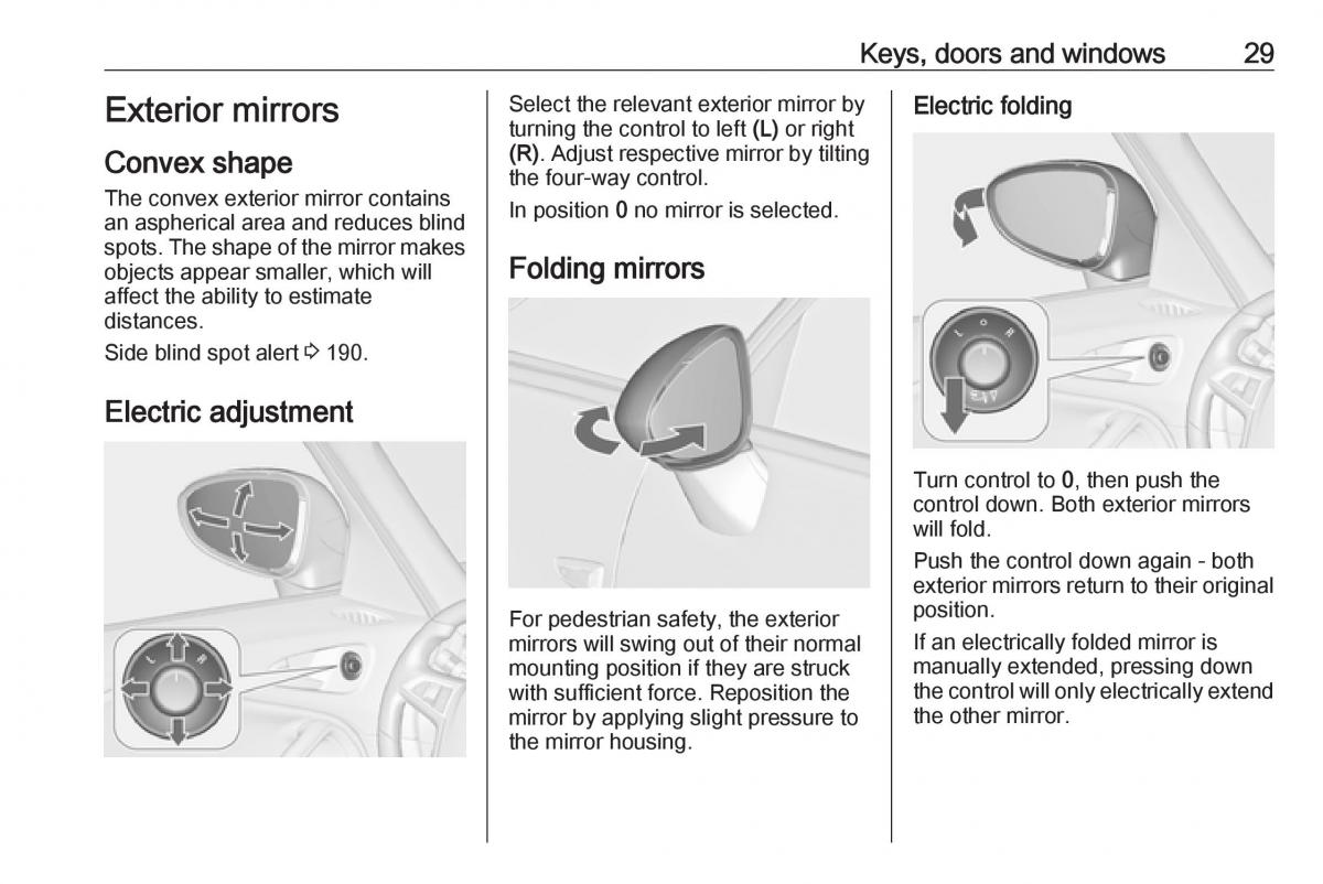 Opel Zafira C FL owners manual / page 31