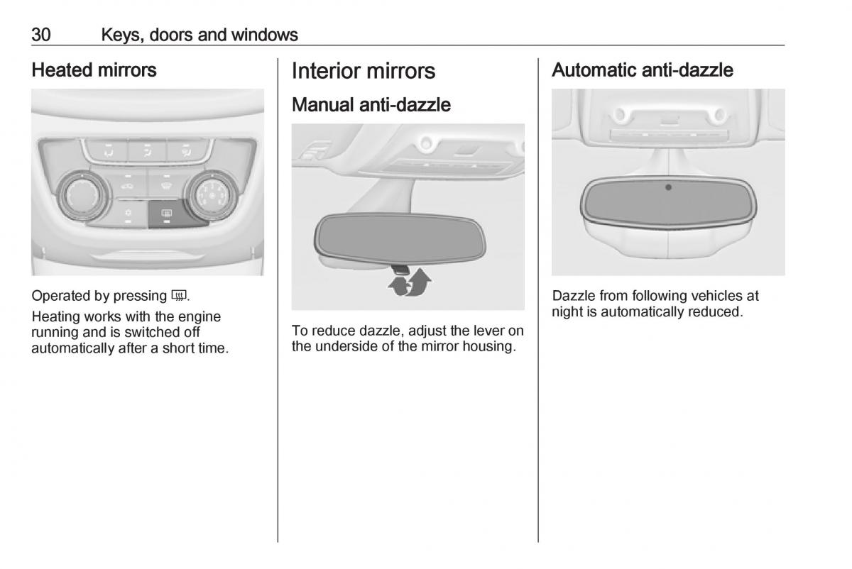 Opel Zafira C FL owners manual / page 32