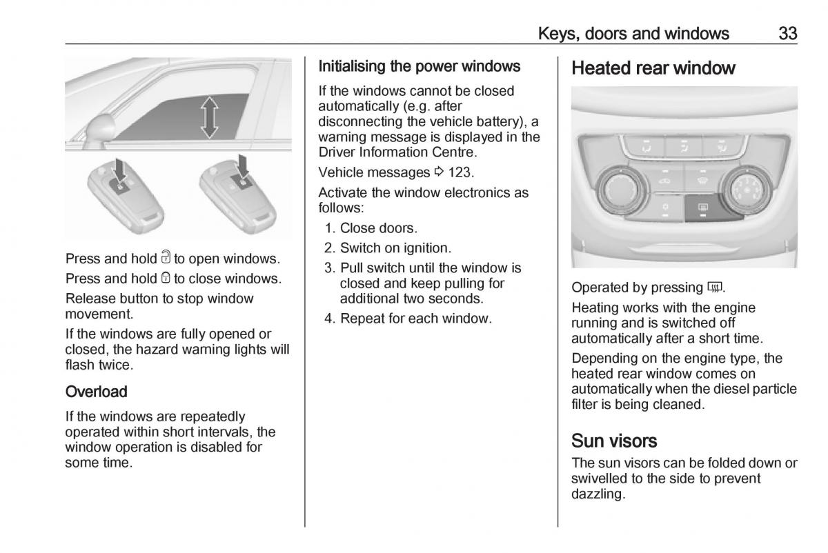 Opel Zafira C FL owners manual / page 35