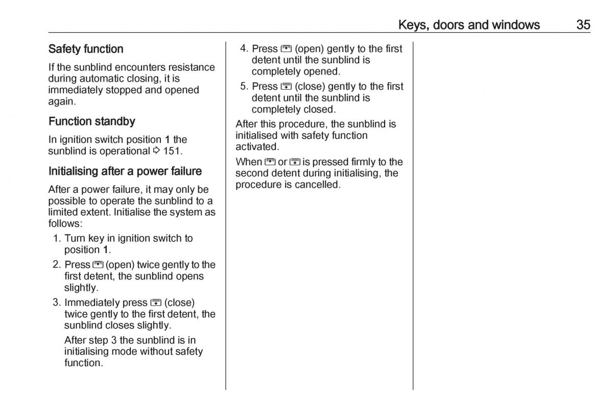 Opel Zafira C FL owners manual / page 37