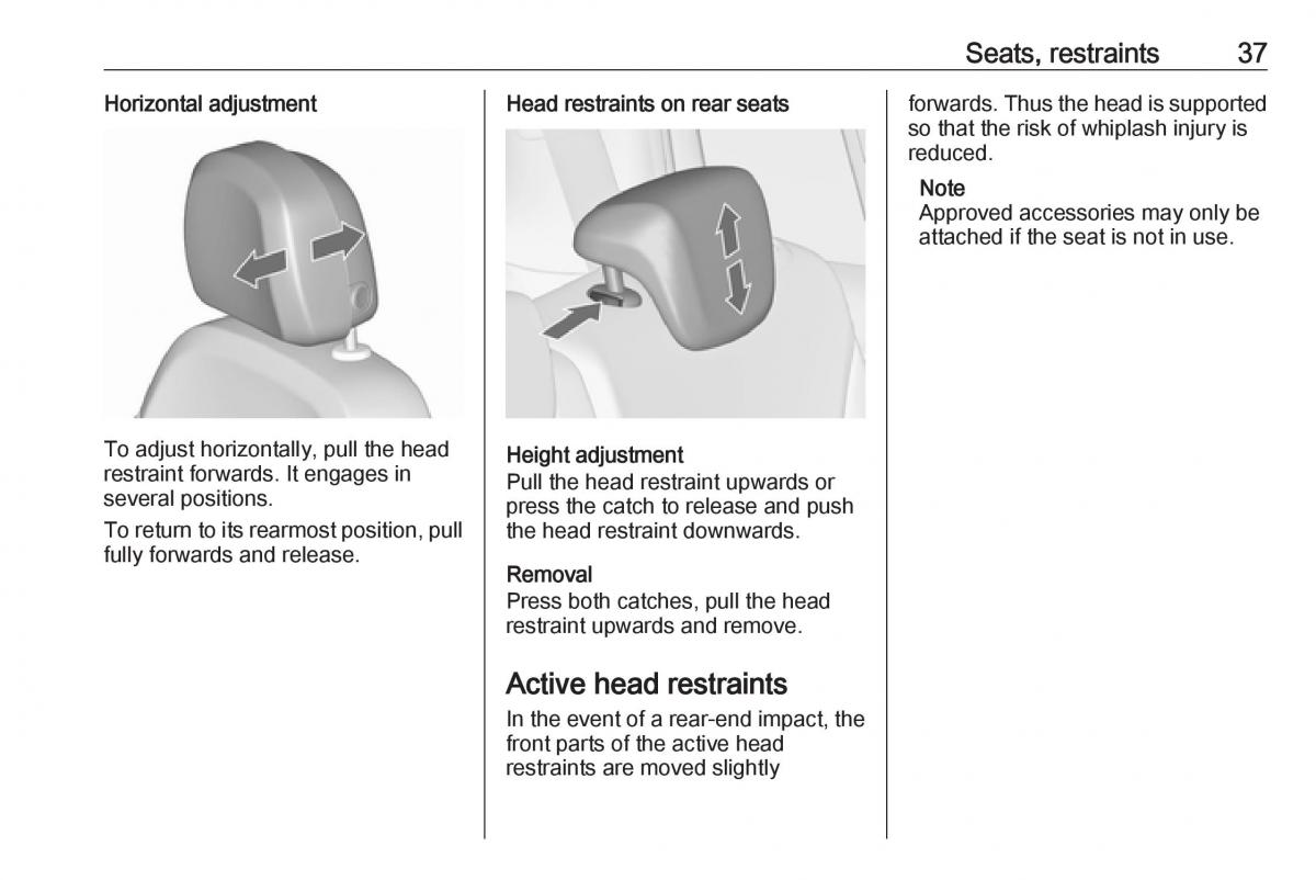 Opel Zafira C FL owners manual / page 39