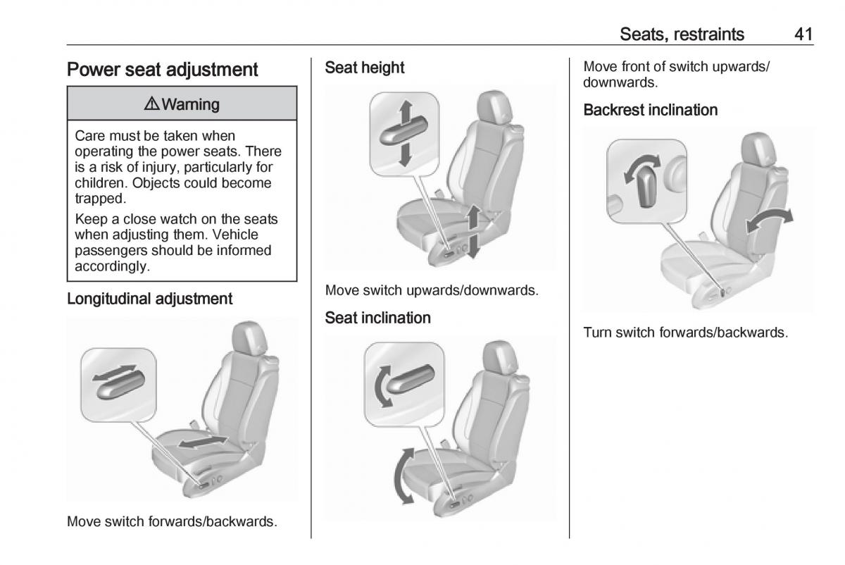 Opel Zafira C FL owners manual / page 43