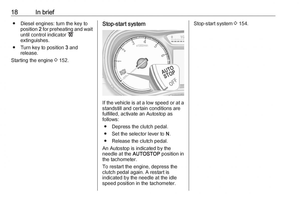 Opel Zafira C FL owners manual / page 20