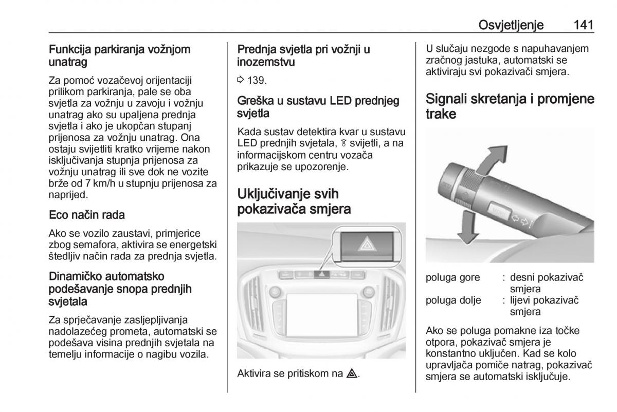 Opel Zafira C FL vlasnicko uputstvo / page 143