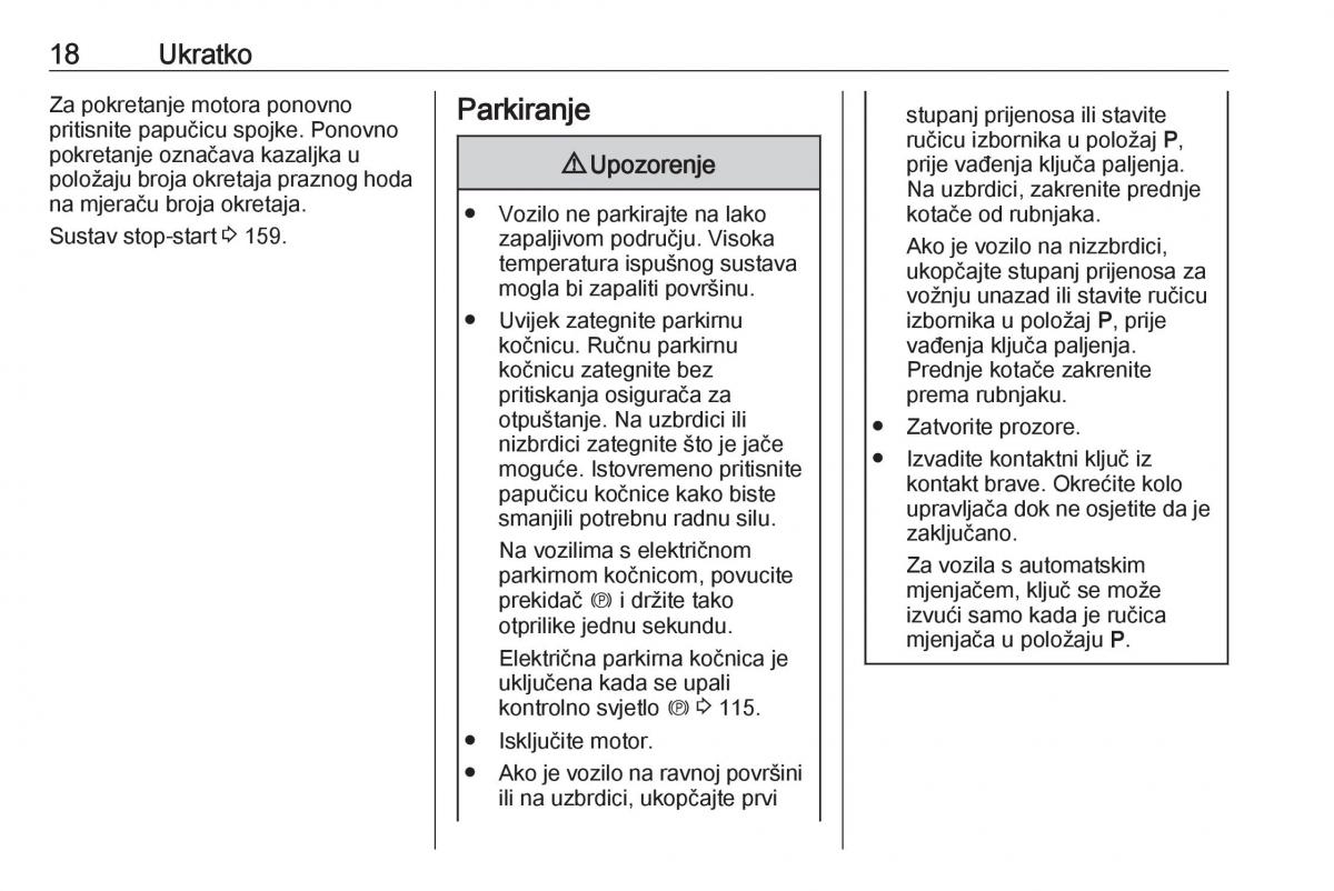 Opel Zafira C FL vlasnicko uputstvo / page 20