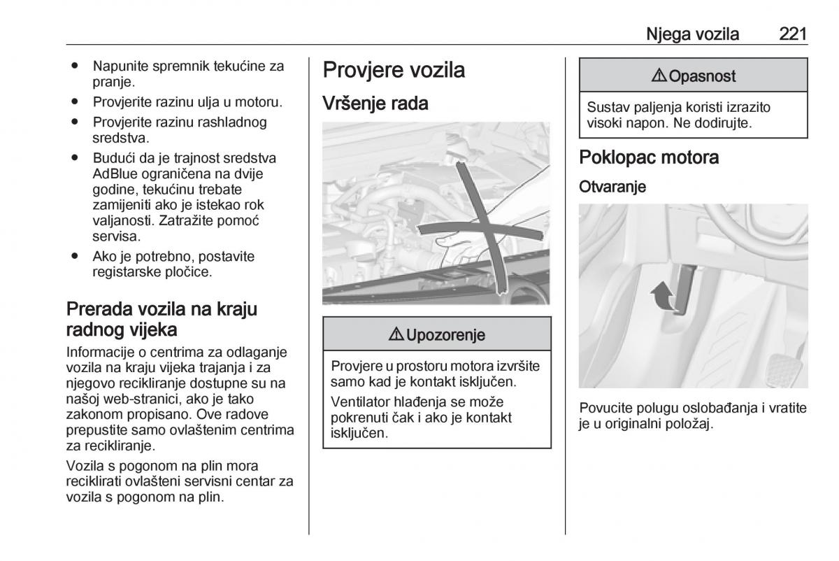 Opel Zafira C FL vlasnicko uputstvo / page 223