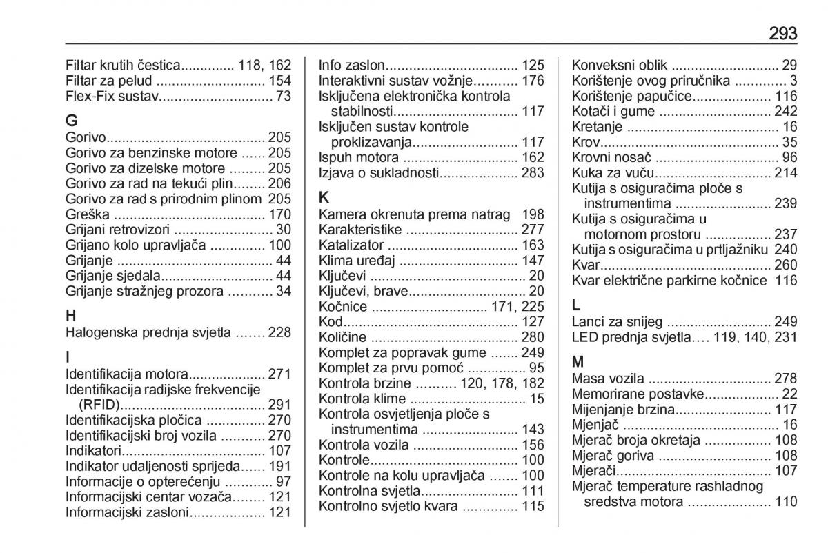 Opel Zafira C FL vlasnicko uputstvo / page 295