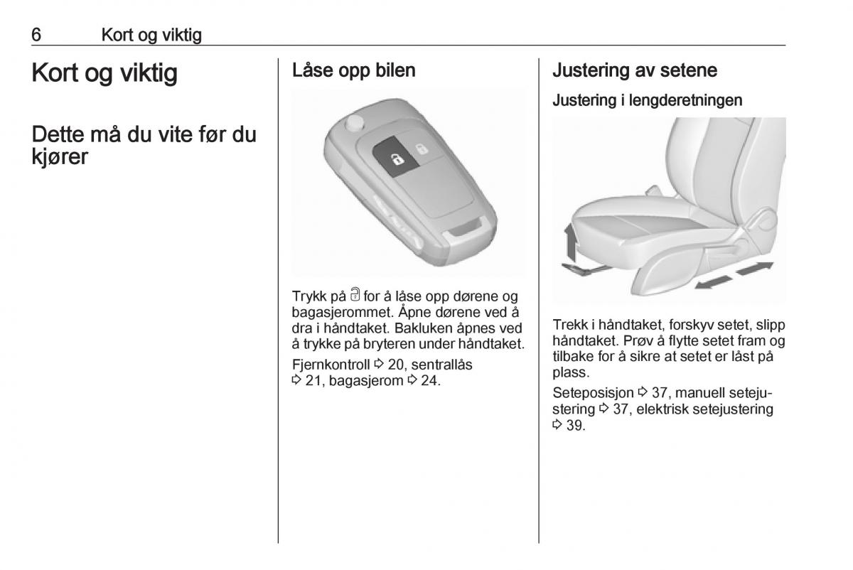 Opel Zafira C FL bruksanvisningen / page 8