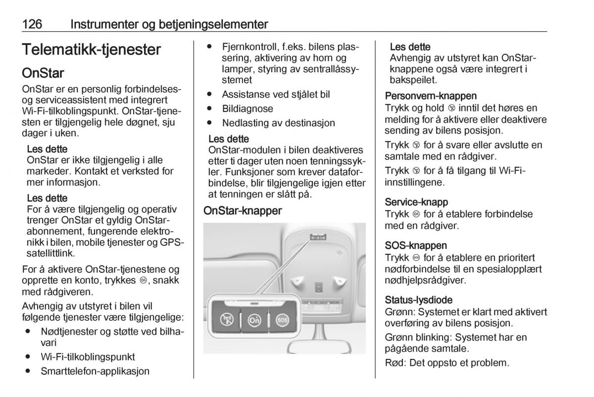 Opel Zafira C FL bruksanvisningen / page 128