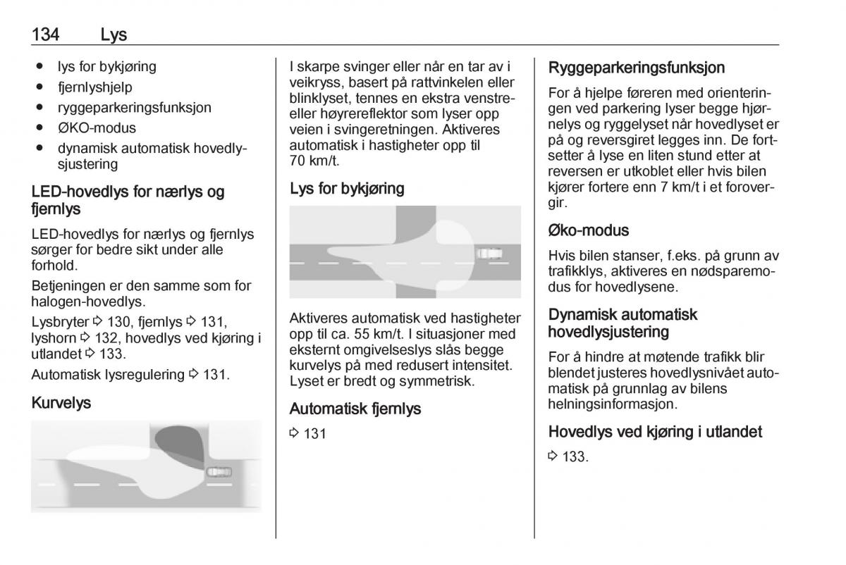 Opel Zafira C FL bruksanvisningen / page 136