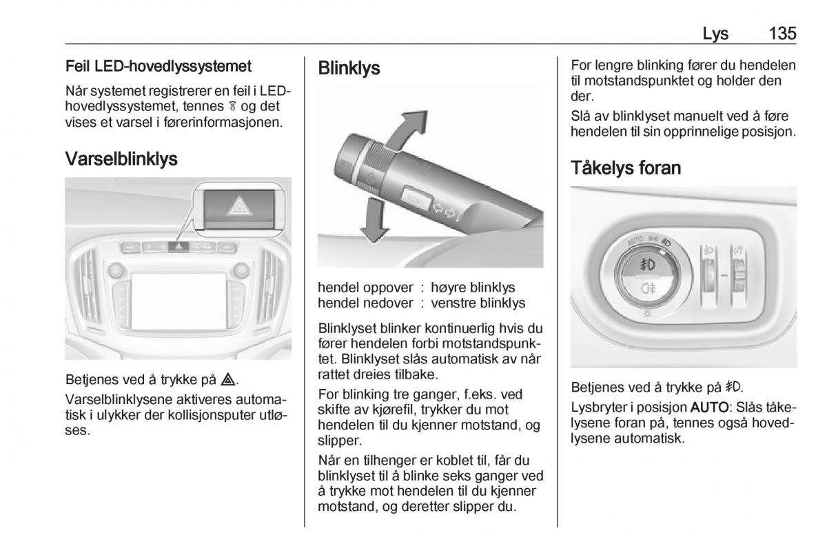 Opel Zafira C FL bruksanvisningen / page 137