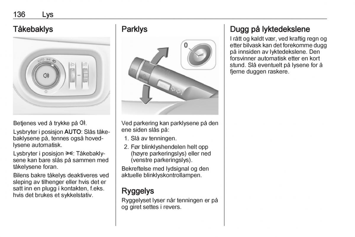 Opel Zafira C FL bruksanvisningen / page 138
