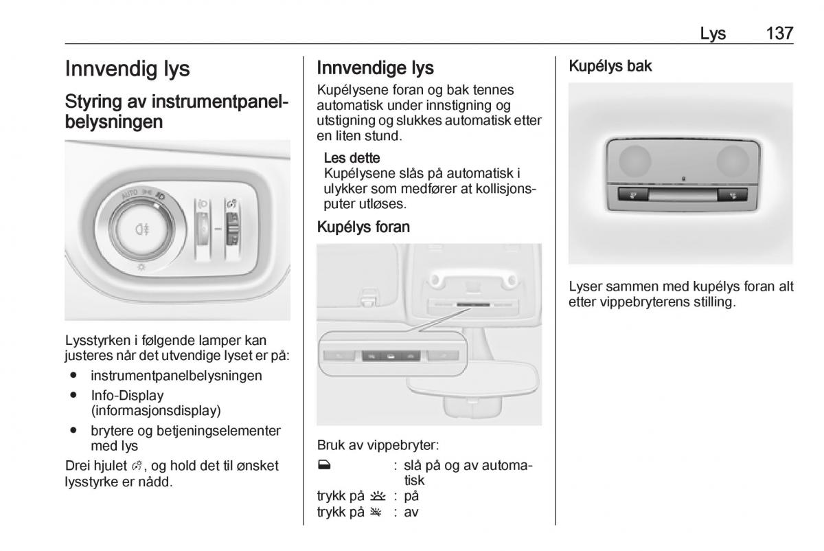 Opel Zafira C FL bruksanvisningen / page 139