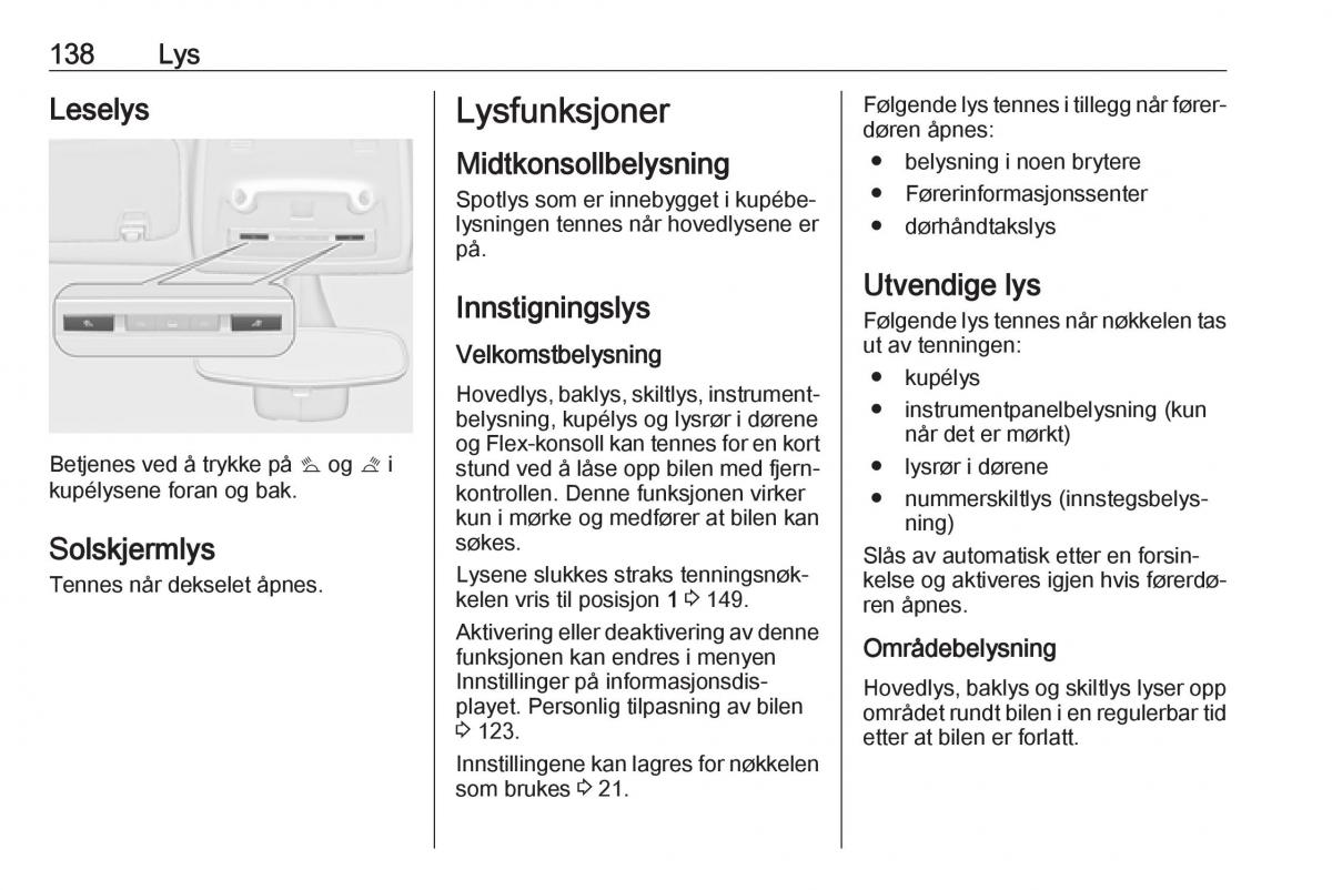 Opel Zafira C FL bruksanvisningen / page 140