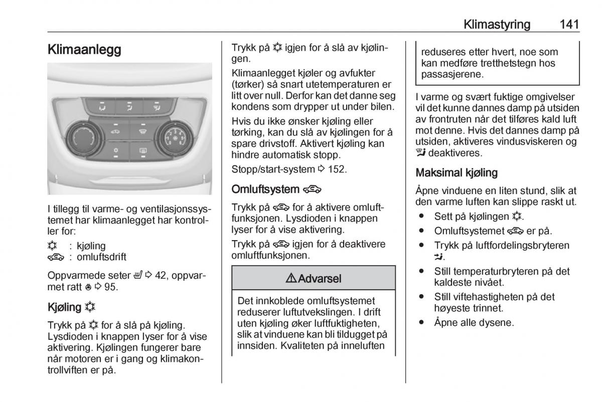 Opel Zafira C FL bruksanvisningen / page 143