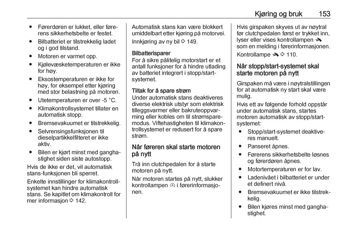 Opel Zafira C FL bruksanvisningen / page 155