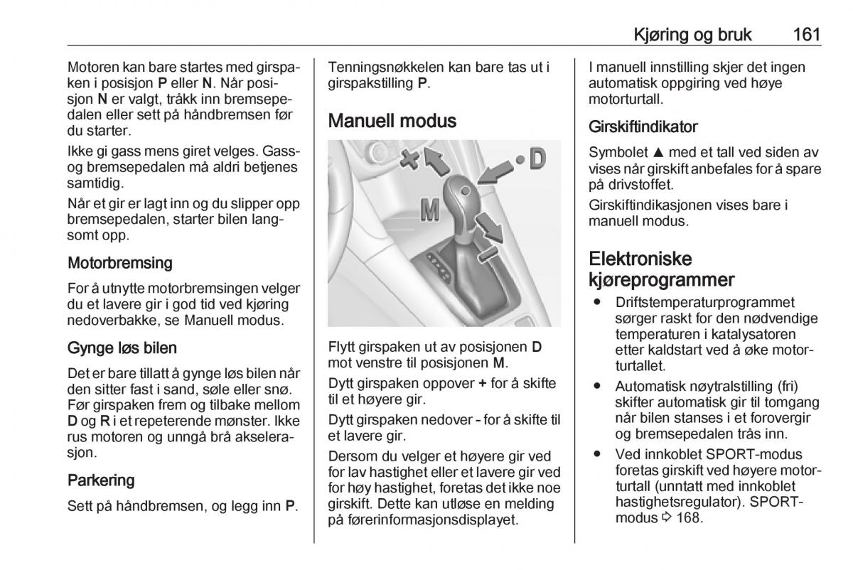 Opel Zafira C FL bruksanvisningen / page 163