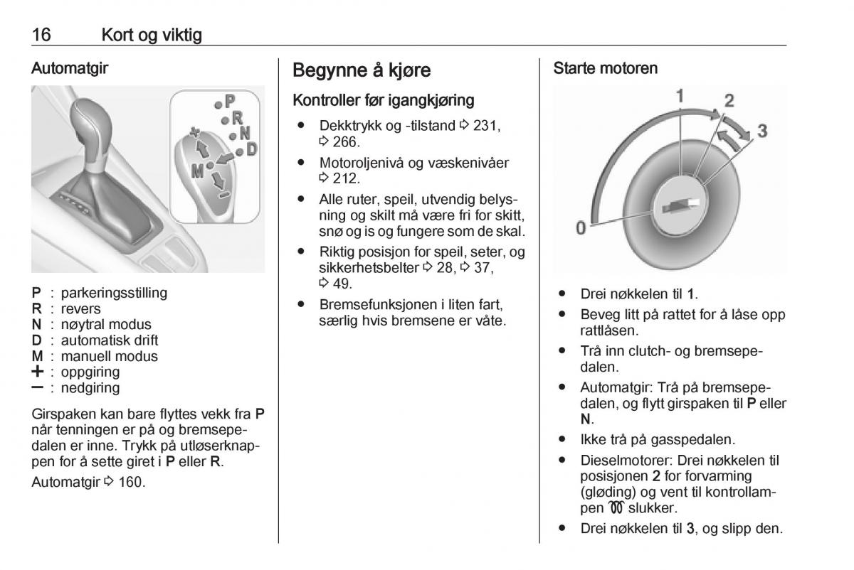 Opel Zafira C FL bruksanvisningen / page 18