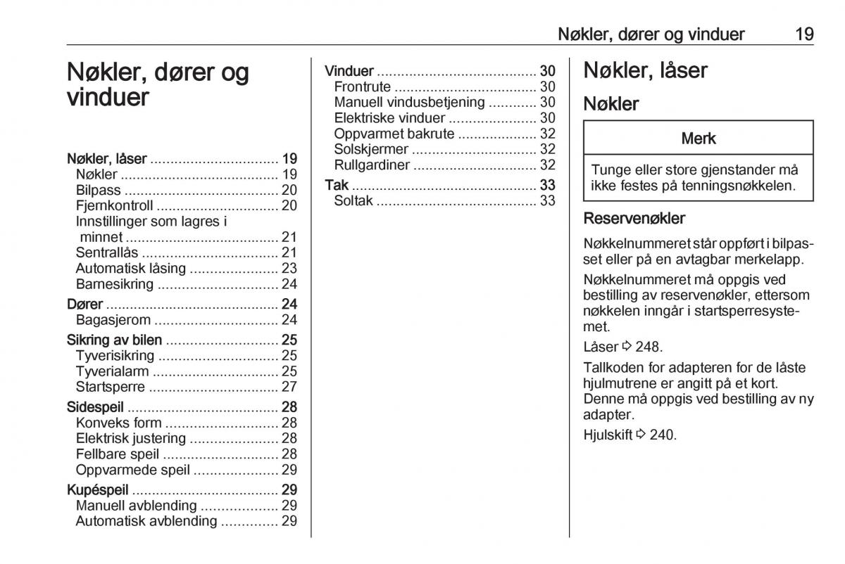 manual  Opel Zafira C FL bruksanvisningen / page 21
