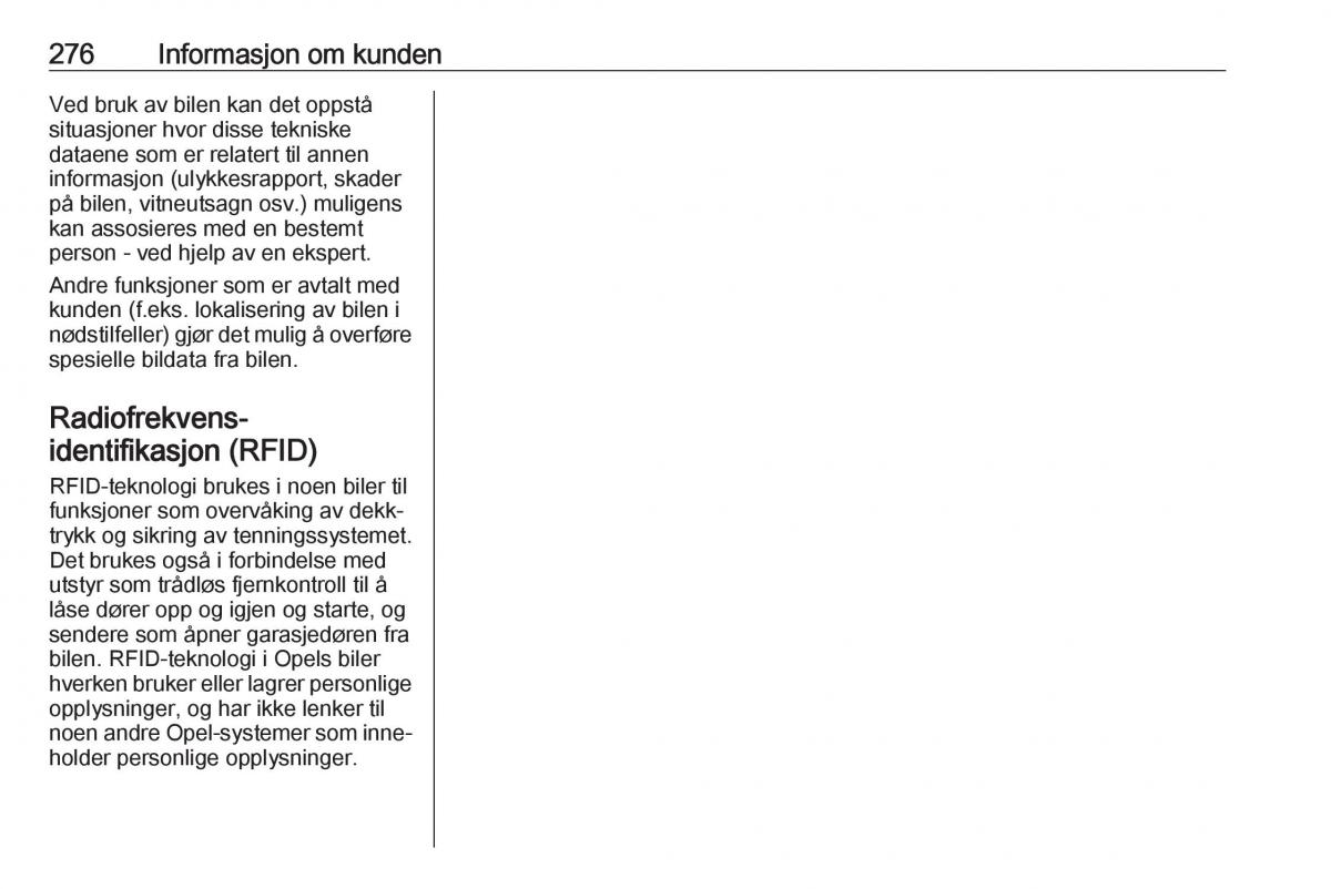 Opel Zafira C FL bruksanvisningen / page 278