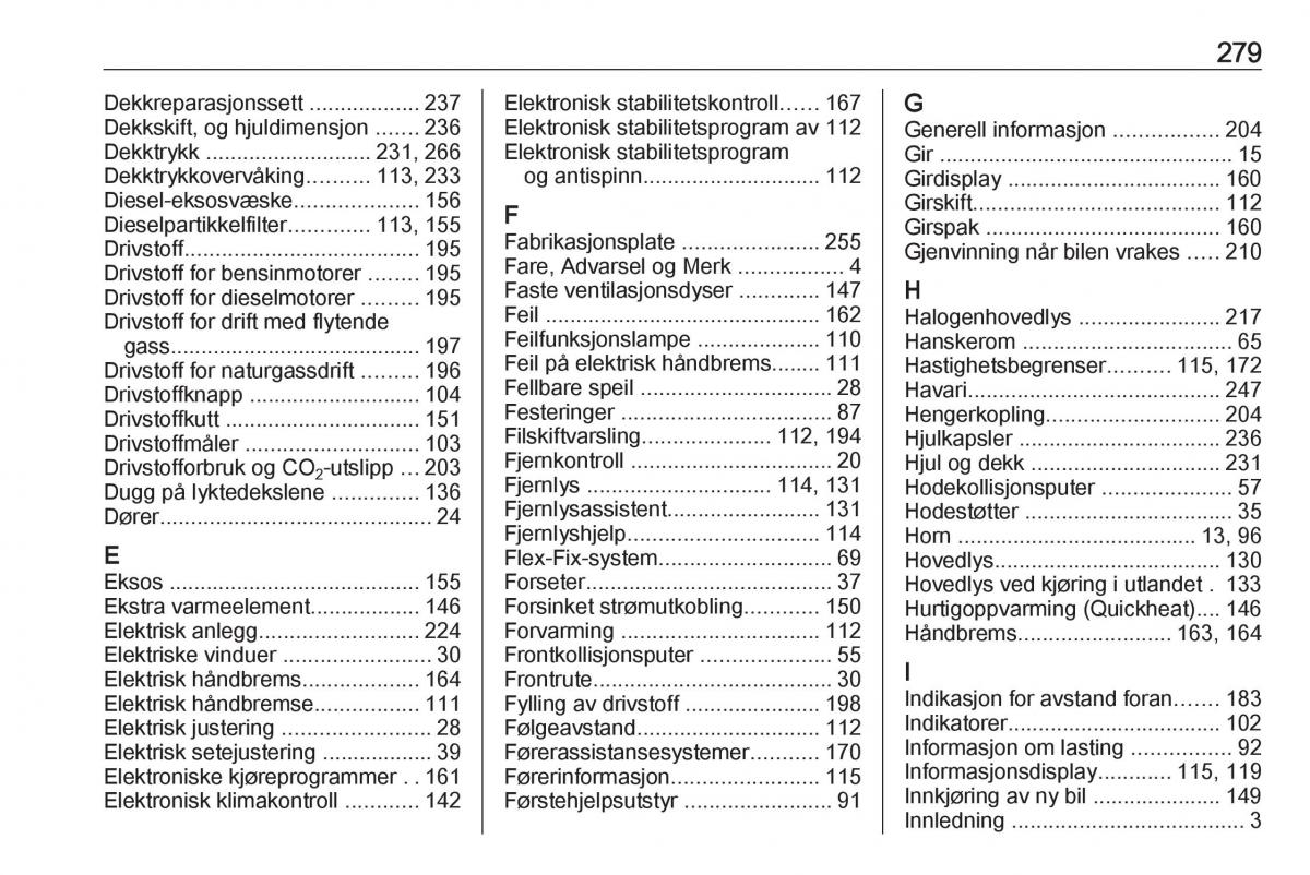 Opel Zafira C FL bruksanvisningen / page 281