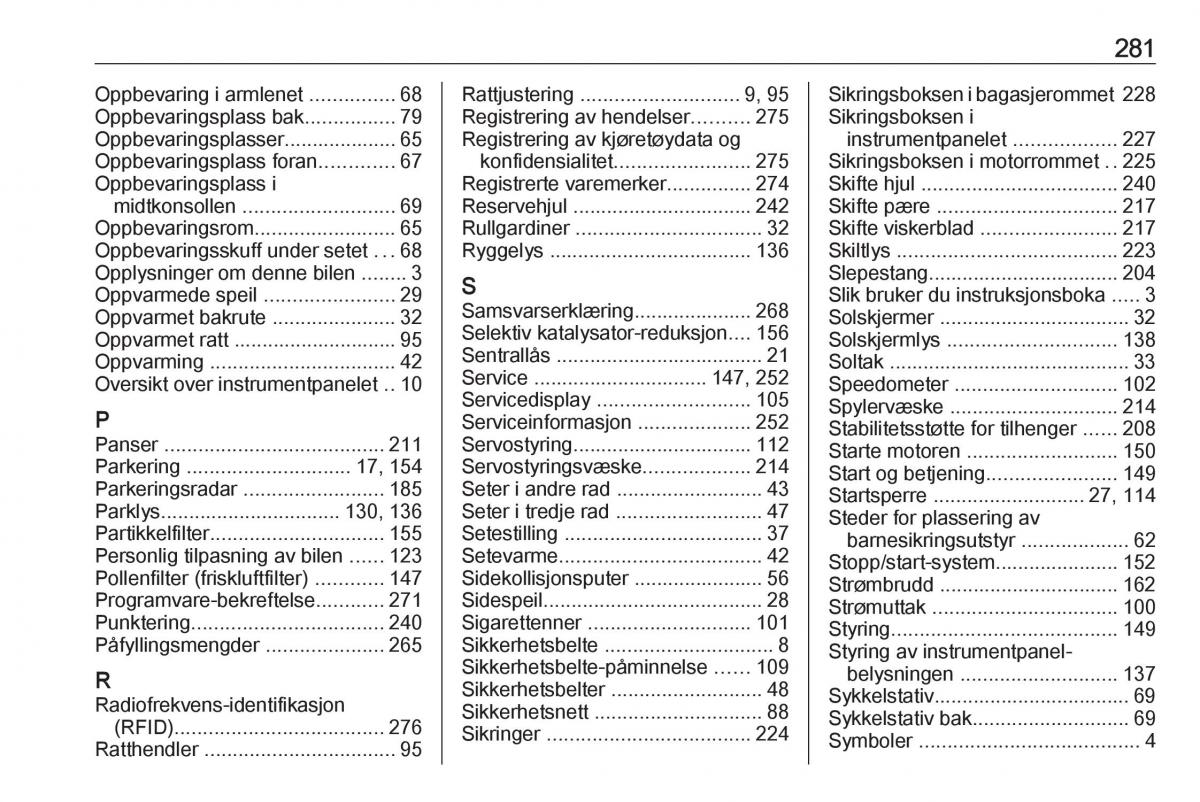 manual  Opel Zafira C FL bruksanvisningen / page 283