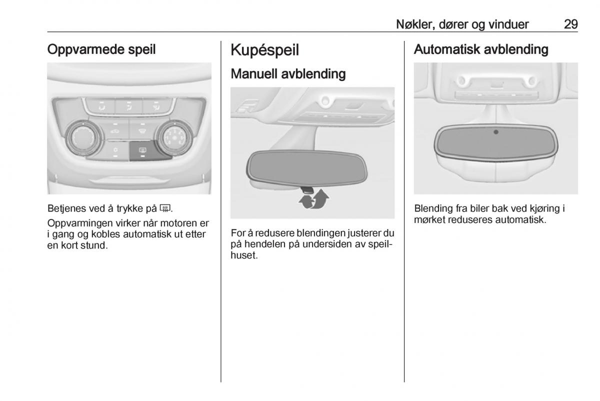 Opel Zafira C FL bruksanvisningen / page 31