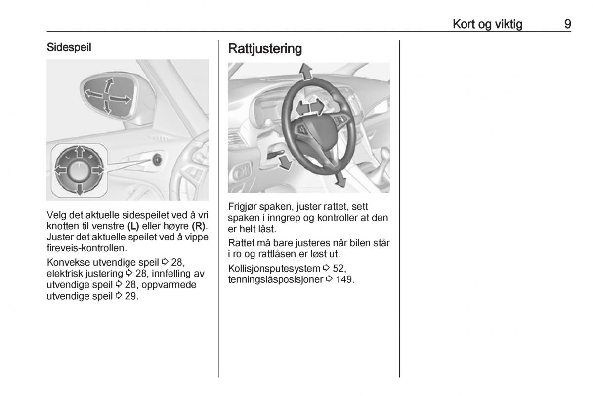 Opel Zafira C FL bruksanvisningen / page 11
