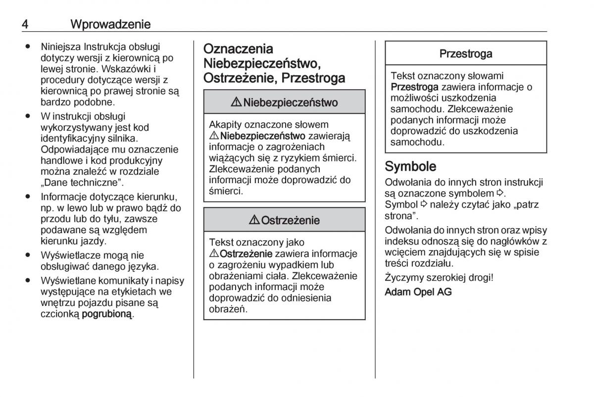 Opel Zafira C FL instrukcja obslugi / page 6