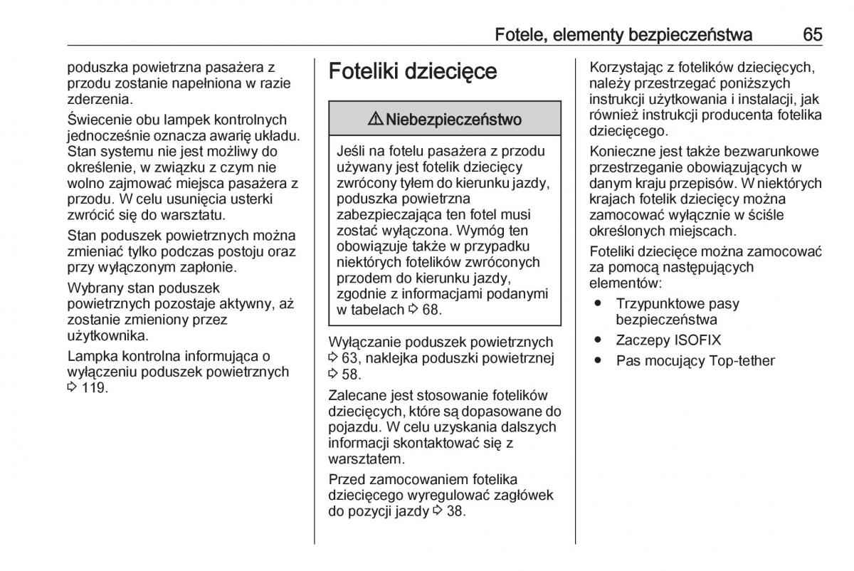 Opel Zafira C FL instrukcja obslugi / page 67