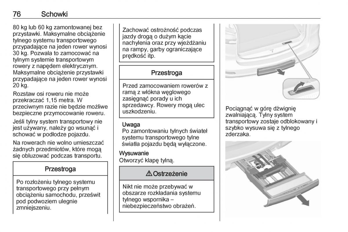 Opel Zafira C FL instrukcja obslugi / page 78