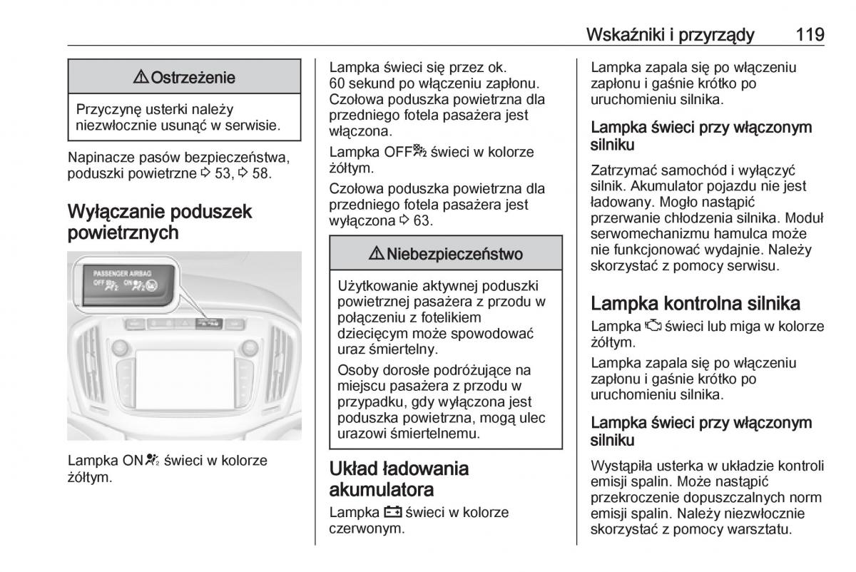 Opel Zafira C FL instrukcja obslugi / page 121