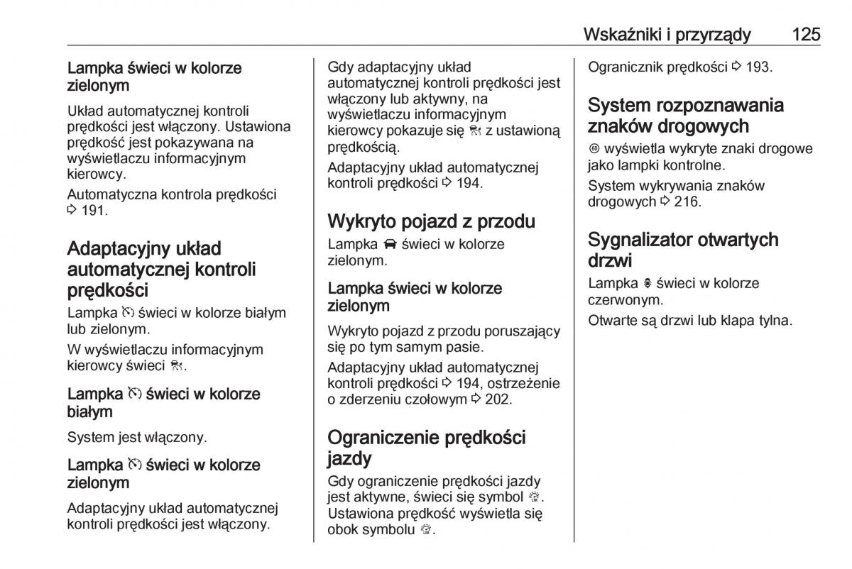 Opel Zafira C FL instrukcja obslugi / page 127