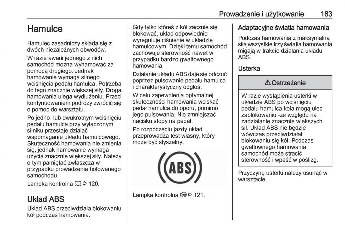 Opel Zafira C FL instrukcja obslugi / page 185