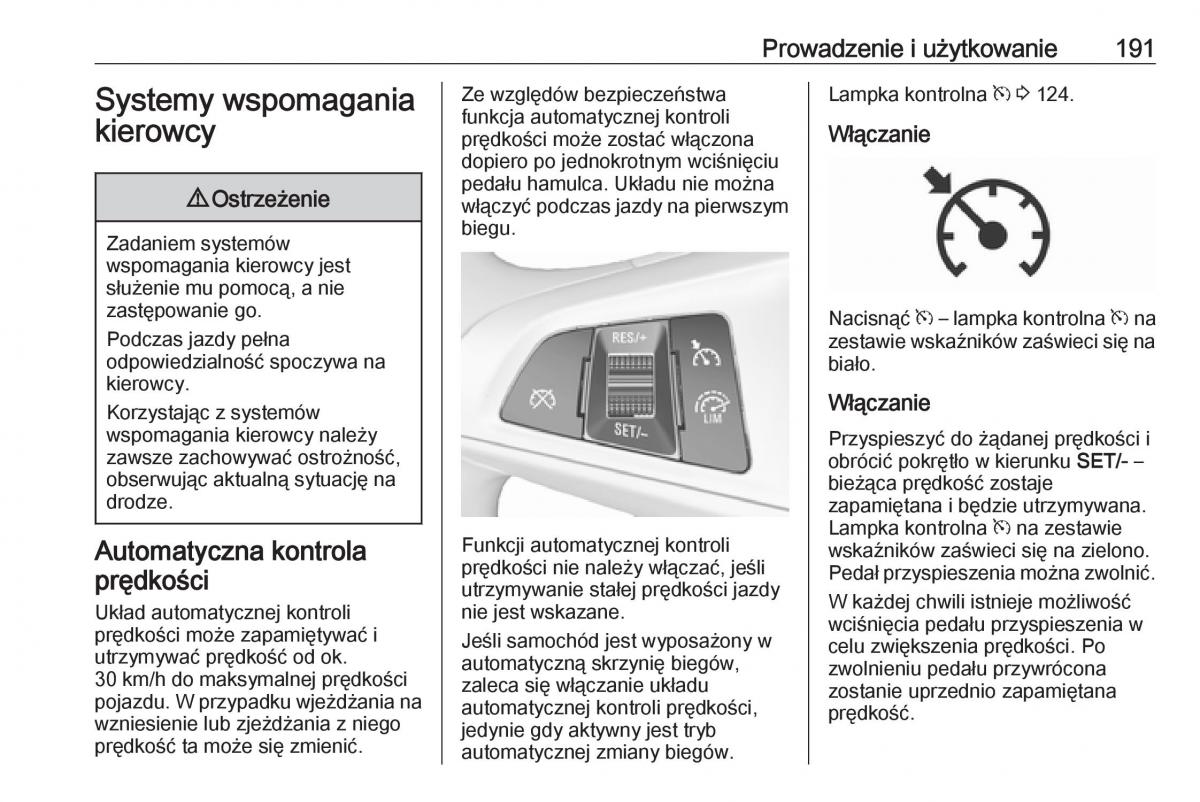 Opel Zafira C FL instrukcja obslugi / page 193
