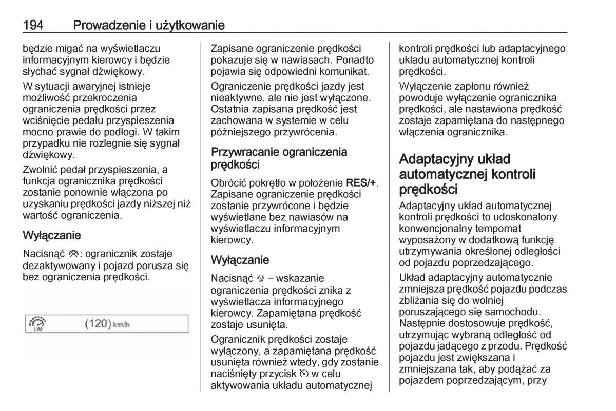 Opel Zafira C FL instrukcja obslugi / page 196