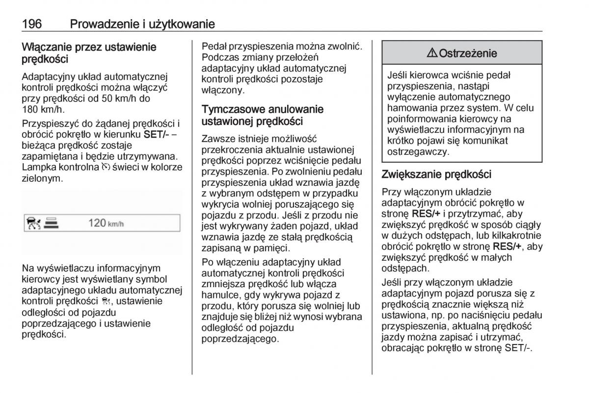 Opel Zafira C FL instrukcja obslugi / page 198
