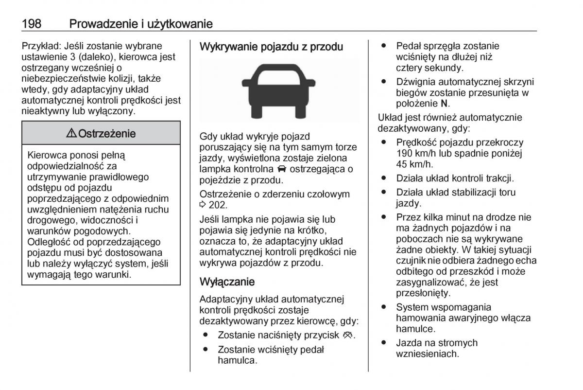 Opel Zafira C FL instrukcja obslugi / page 200